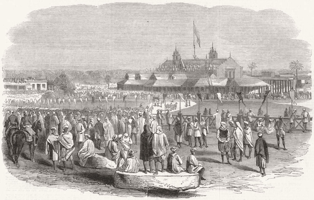 PUNJAB. exhibition of Arts & industry, Lahore 1864 old antique print picture